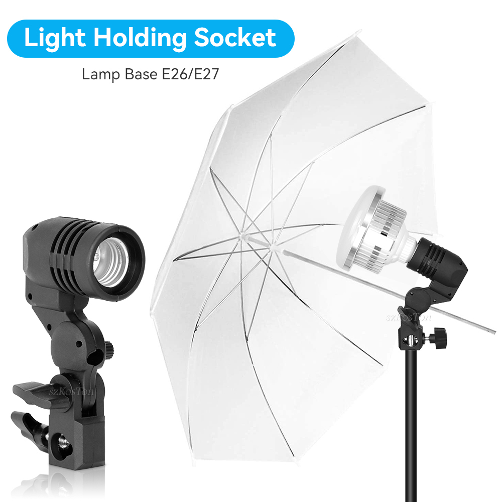 Photography Lighting With Umbrella - Porte-ampoule à tête unique E27, 2