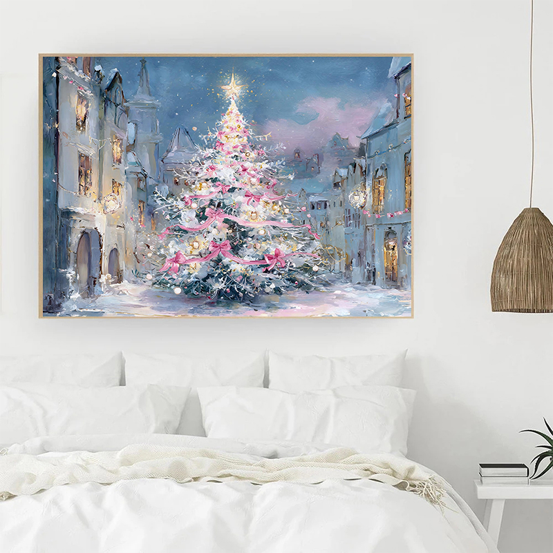 Affiche d'arbre de noël enneig - Photography Lighting Wall avis et prix