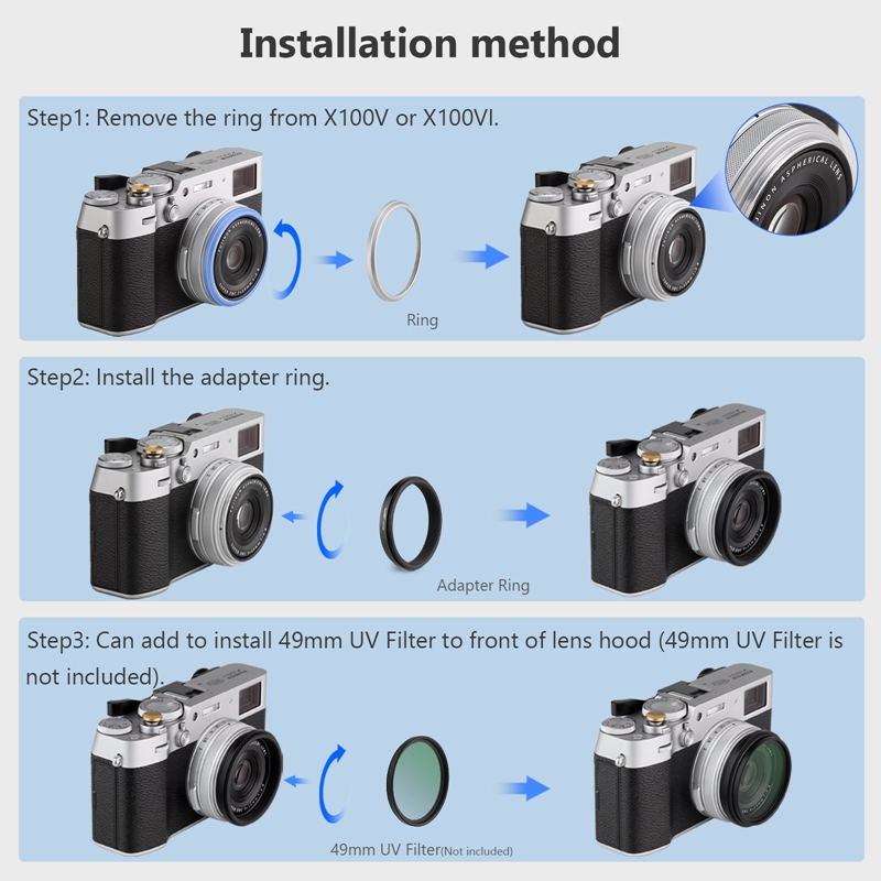 Anneau adaptateur de filtre d' - Fujifilm Camera X100Vi avis et prix