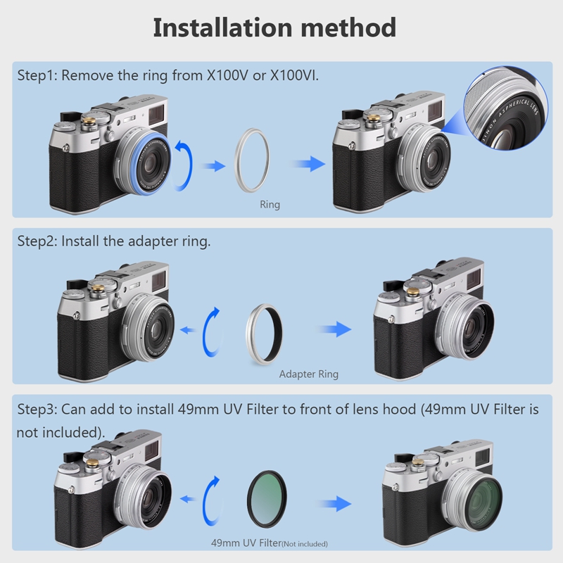 Haoge – bague d'adaptation de  - Fujifilm Camera X100Vi avis et prix